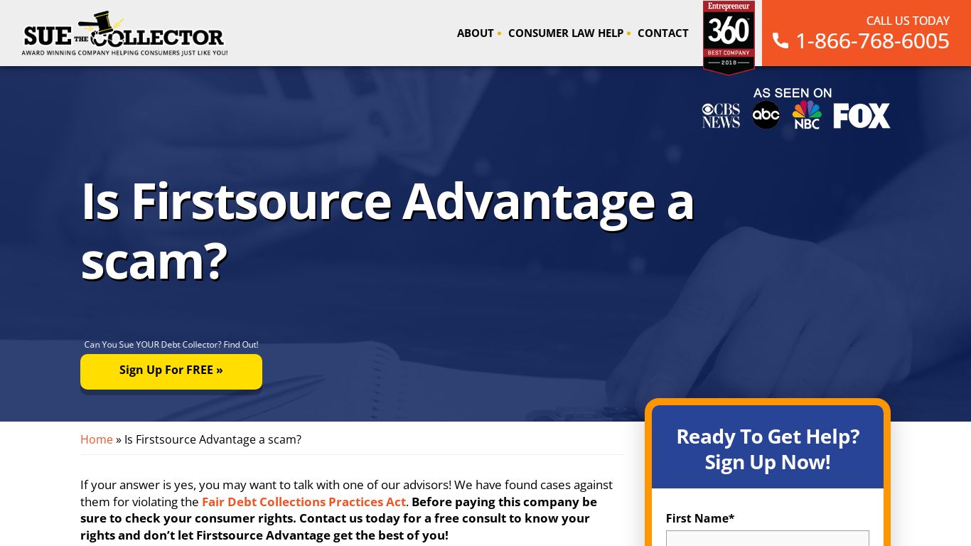Is Firstsource Advantage a scam? - Sue The Collector